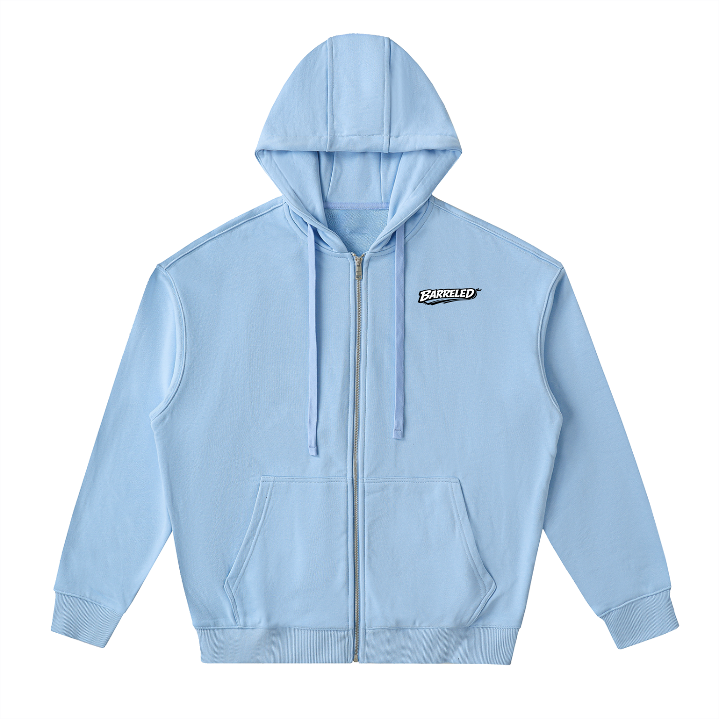 Drop-Shoulder Zip Up Hoodie